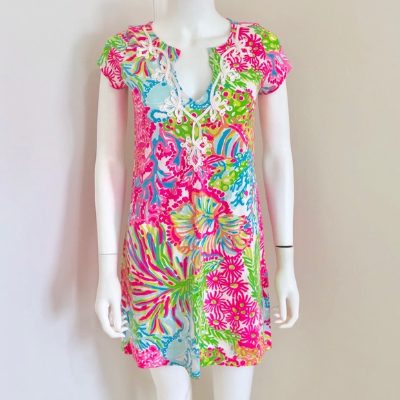 Lilly Pulitzer Dresses & Skirts - LILLY PULITZER Cotton Colorful Pink Dress Small